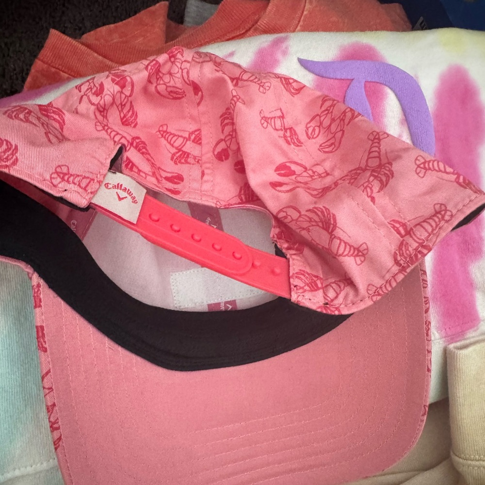 Callaway Pink Lobster Print Baseball Cap - Picture 4 of 5
